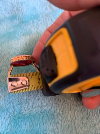 Anillo Plata Baño Oro Piedra color rubí