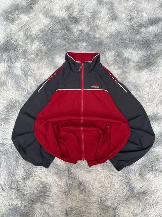 Chaqueta Adidas Vintage Roja y Gris 90s