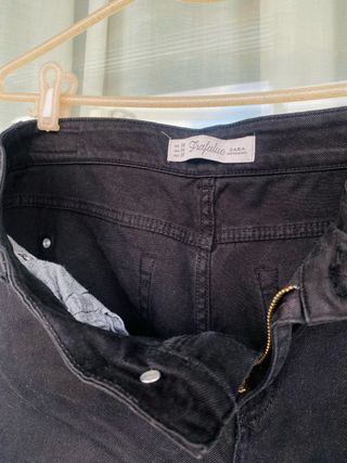 Pantalón vaquero Zara Trafaluc negro T.38 Vintage
