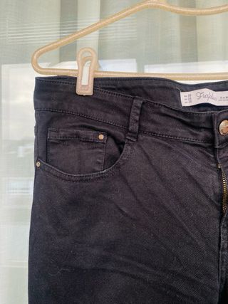 Pantalón vaquero Zara Trafaluc negro T.38 Vintage