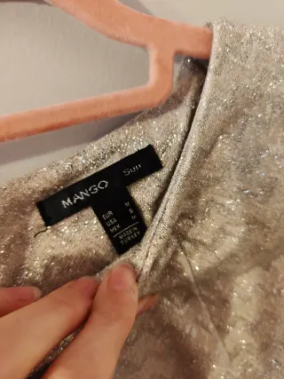 Camiseta Mango Toche Plateado Zigzag