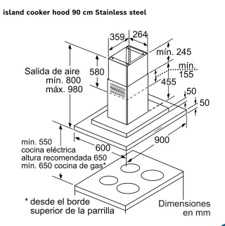 Campana extractora de acero inoxidable