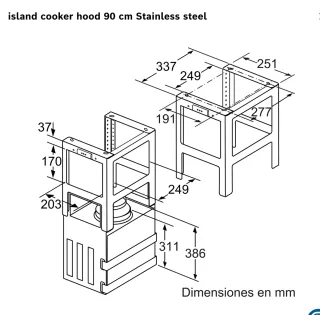 Campana extractora de acero inoxidable