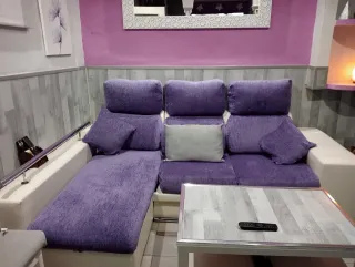 Chaiselongue 235cm reclinable con arcón y 2 pufs