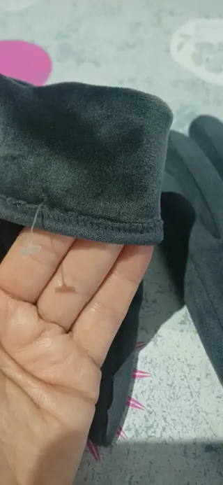 Guantes grises mujer con botones