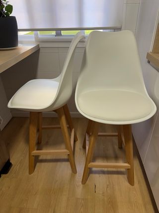 Taburetes Altos Cocina Madera y Plástico