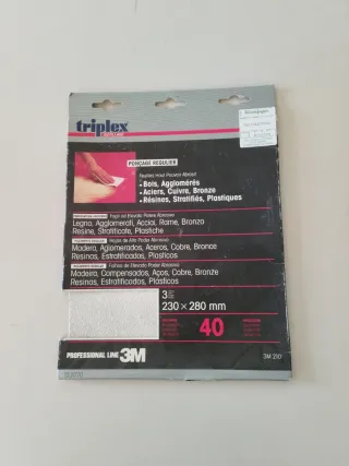 2 Lijas Triplex 3M 40 blancas 230x280mm