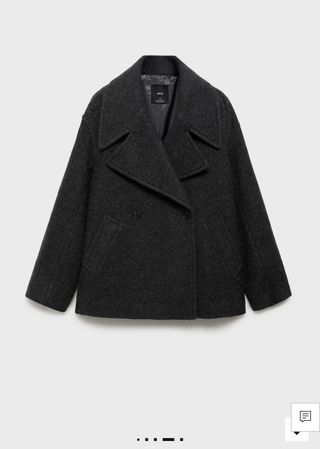 Chaqueta Lana Gris Mango Talla XS - NUEVA