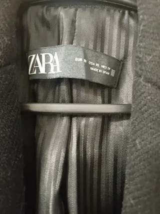 Abrigo paño negro Zara Talla Xs