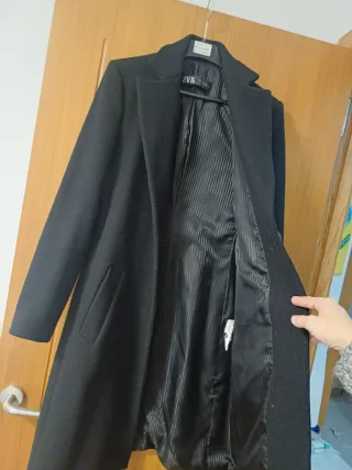 Abrigo paño negro Zara Talla Xs