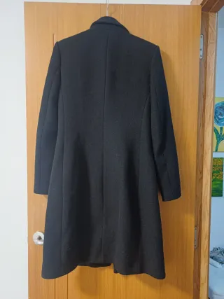 Abrigo paño negro Zara Talla Xs