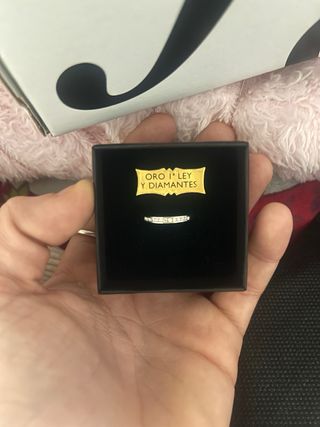 Anillo Oro Blanco 18k Diamantes Carril - talla 16