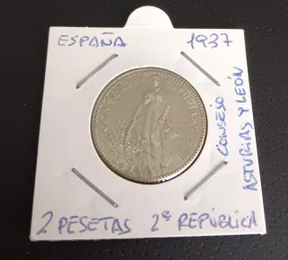 Monedas Guerra Civil Española Asturias y León 1937