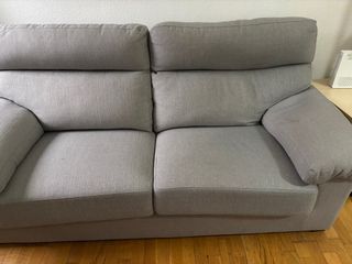 Sofá 2 plazas gris tela