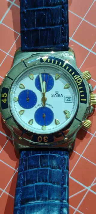 Orologio SABA Cronografo Uomo Blu/Argento