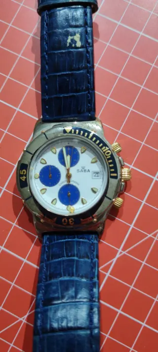 Orologio SABA Cronografo Uomo Blu/Argento