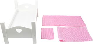Cama de muñecas de madera con ropa de cama Small Foot