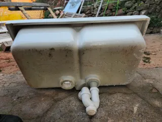 Fregadero de cocina antigua doble