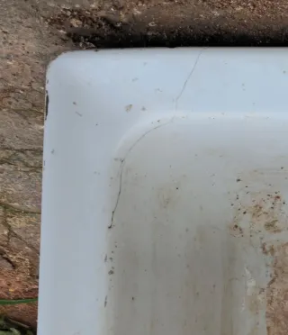 Fregadero de cocina antigua doble