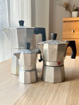 Lote 3 cafeteras italianas aluminio