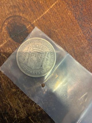 Moneda 5 Pesetas España 1870