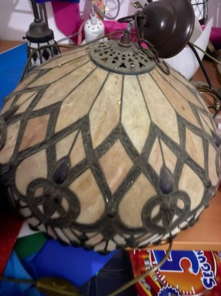 Lámpara de techo Tiffany cristal y metal