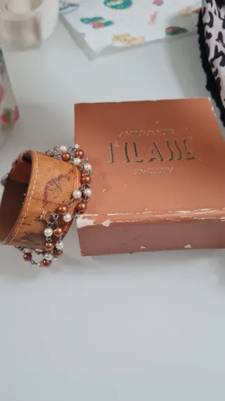 Bracciale 1^ Classe Cuoio Marrone Oro