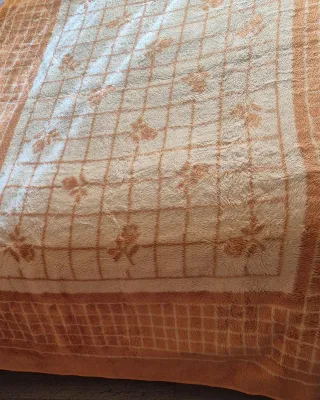Manta Manterol Cama 90 Beige/Naranja