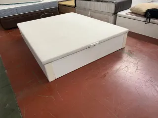 150x190 CANAPE MADERA BLANCA TAPA3D y COLCHON VISC