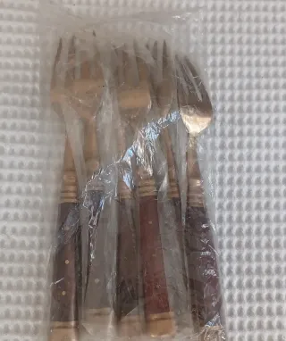 Servizio 35 posate ottone e palissandro