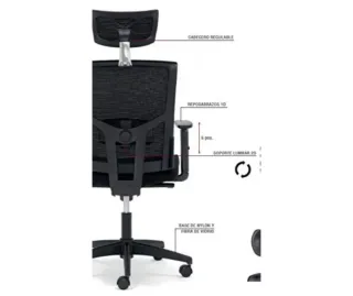 Silla ergonómica de oficina negra