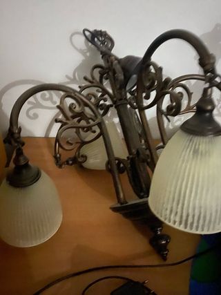 Lámpara de techo vintage metal y cristal