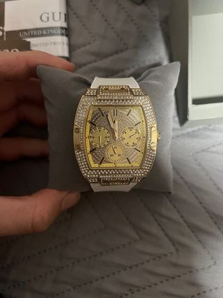 Reloj Guess mens trend Hombre Dorado y Blanco