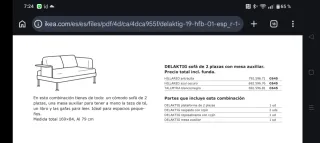 Sofá IKEA DELAKTIG desenfundable con mesa auxiliar