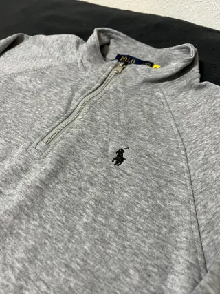 Jersey Polo Ralph Lauren Gris Media Cremallera