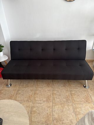 Sofá-cama extensible negro