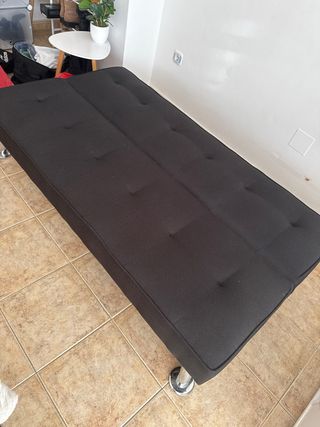 Sofá-cama extensible negro