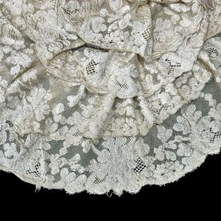 Antiguo velo novia encaje francés seda