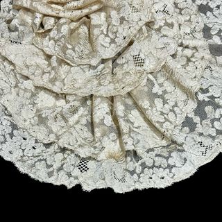 Antiguo velo novia encaje francés seda