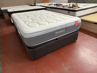 135x190 CANAPE TAPIZADO POLIPIEL WENGUE y COLCHÓN