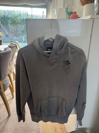 Sudadera Hollister Gris Desgastada