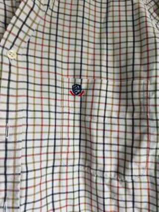 Camisa A.mom cuadros beige multicolor