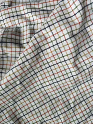 Camisa A.mom cuadros beige multicolor