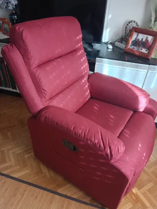 Sillón relax tela rojo...NUEVO