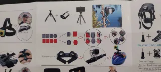 Accessori per fotocamera sportiva tipo GoPro con valigetta