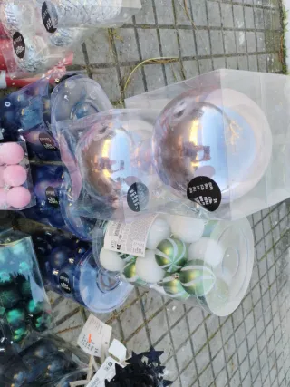 Lote bolas navidad verdes y plateadas Piñas,