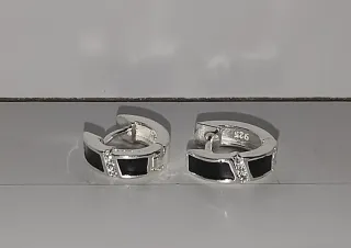 Orecchini Argento Sterling 925 Nero e Argento