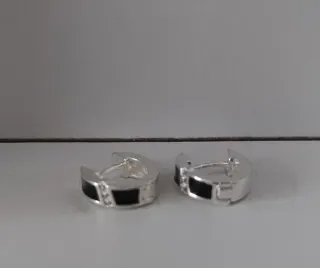 Orecchini Argento Sterling 925 Nero e Argento