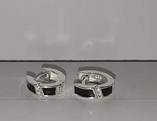 Orecchini Argento Sterling 925 Nero e Argento