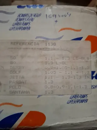 Bomba de agua VW Polo Golf MK1 MK2 1.3